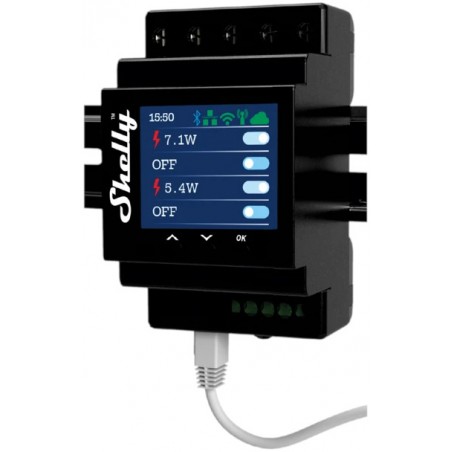 Shelly PRO 4PM V2 ShellyPro4PM quad quadruple relais Wi-Fi MQTT CoIoT Ethernet RJ45 pour Domotique tableau rail DIN Shelly PRO 4PM V2 ShellyPro4PM quad quadruple relais Wi-Fi MQTT CoIoT Ethernet RJ45 pour Domotique tableau rail DIN