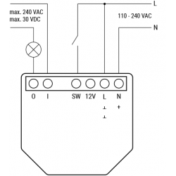 Shelly PLUS 1 cablage relais Wi-Fi BLUETOOTH détection température interne pour domotique home-automation