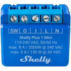 Shelly PLUS 1 MINI relais Wi-Fi BLUETOOTH détection température interne pour domotique home-automation
