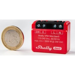 Shelly 1PM Mini Gen3 ESP relais Wi-Fi BLUETOOTH detection temperature interne et mesure de puissance pour domotique