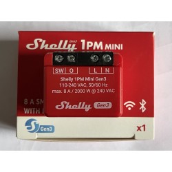 Shelly 1PM Mini Gen3 ESP relais Wi-Fi BLUETOOTH detection temperature interne et mesure de puissance pour domotique