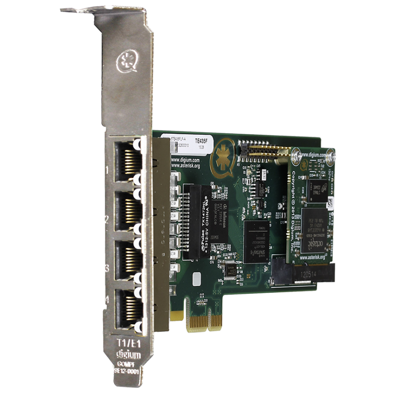 1TE435BF carte PCIe 4xE1/T2 PRI EUROISDN Digium Sangoma pour Asterisk Switchvox