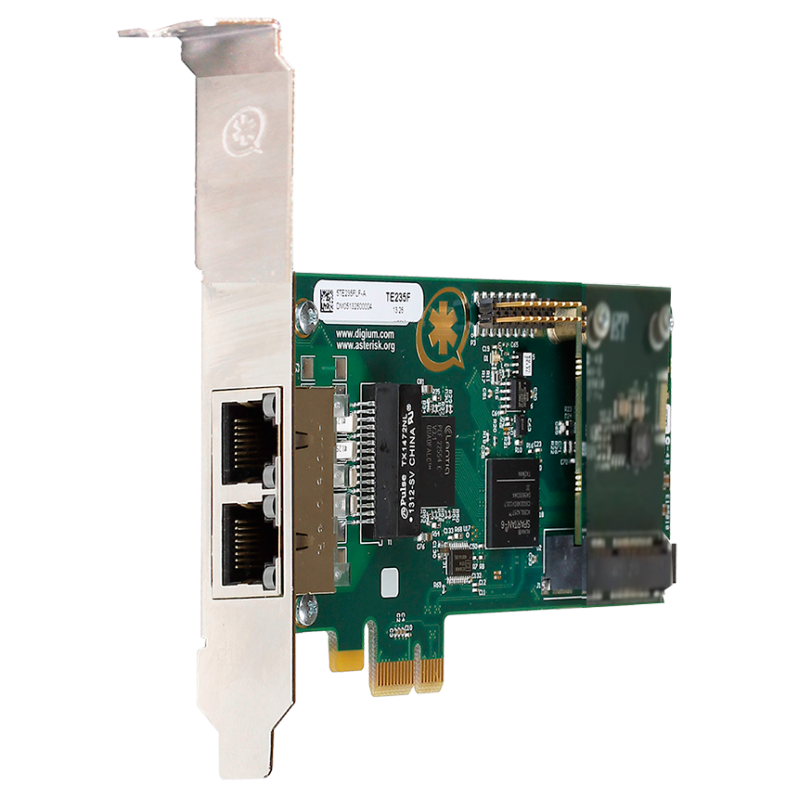 1TE235F carte PCIe 2xE1/T2 PRI EUROISDN Digium Sangoma pour Asterisk Switchvox