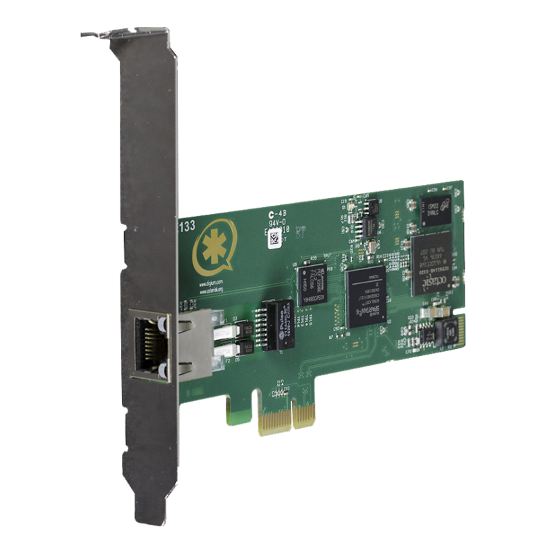 1TE133F carte PCIe 1xE1/T2 PRI EUROISDN Digium Sangoma pour Asterisk Switchvox