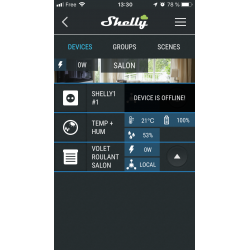 Shelly Cloud, depuis un iPhone