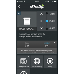 Shelly Cloud, depuis un iPhone
rideau roulant, paramétrage