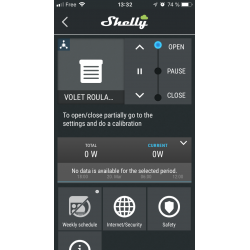 Shelly Cloud, depuis un iPhone
rideau roulant en mouvement