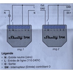Shelly PLUS 1PM relais Wi-Fi BLUETOOTH détection température interne et mesure de puissance pour domotique home-automation