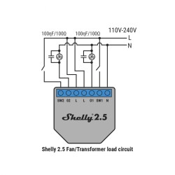 Shelly RC Snubber antiretour pic surtension reactance self bobine moteur sur un Shelly 2.5