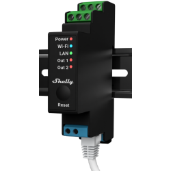 Shelly PRO 2 PM wattmetre mesure puissance double relais Wi-Fi BLUETOOTH RJ45 Ethernet LAN domotique