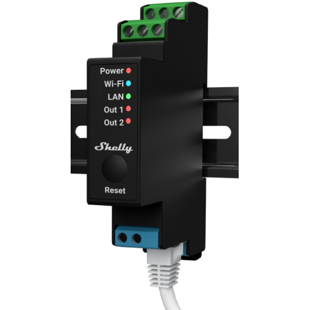 Shelly PRO 2 PM wattmetre mesure puissance double relais Wi-Fi BLUETOOTH RJ45 Ethernet LAN domotique Shelly PRO 2 PM wattmetre mesure puissance double relais Wi-Fi BLUETOOTH RJ45 Ethernet LAN domotique
