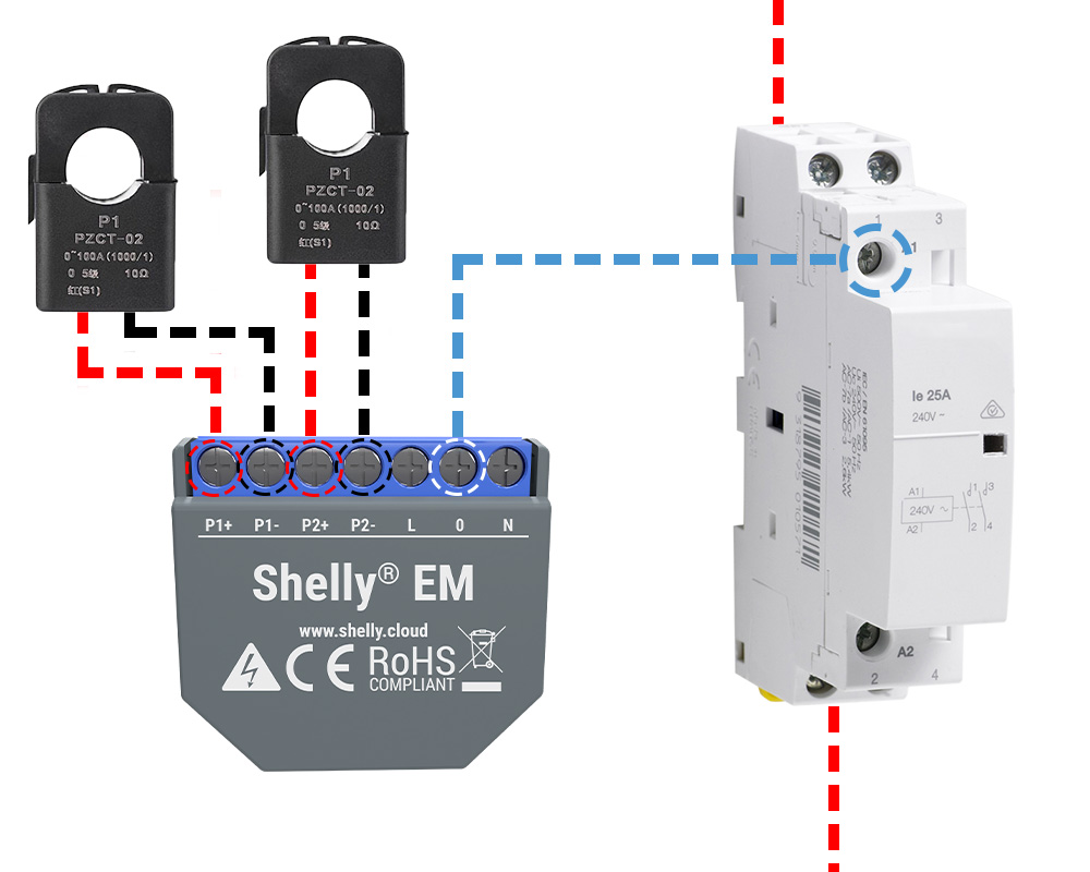 Shelly EM double pinces amperemetriques amperemetre compteur energie Wi-Fi  MQTT France Domotique smart Home Automation